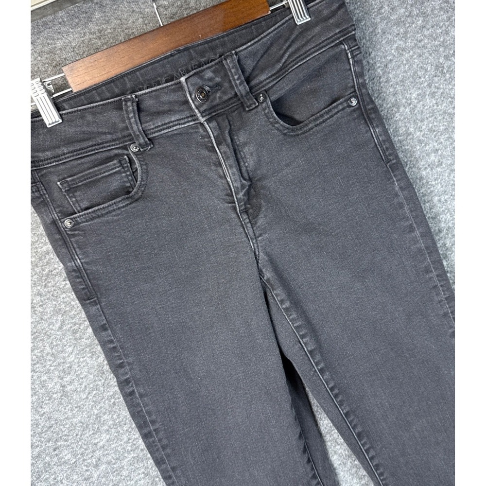 American Eagle Kick Boot Black High Rise Next Level Stretch Jeans Womens 8 Long